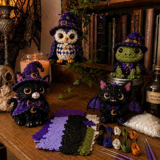 🔥 50% OFF TODAY | 🎃 Halloween Friends 4-Piece DIY Patchwork Kit Collection 🧵👻