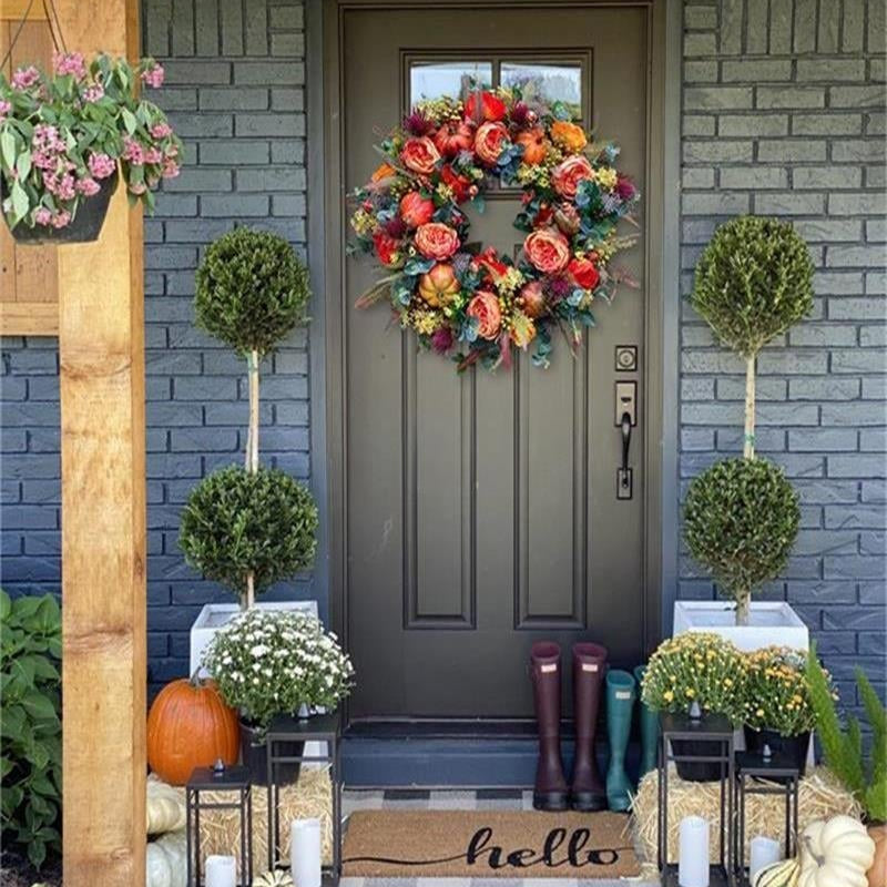 🔥Last Day 49% OFF💖 Handmade Fall Peony And Pumpkin Wreath - Year Round Wreath