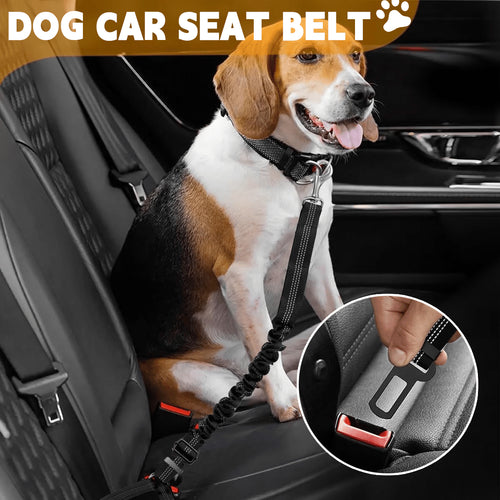 Pet Dog & Cat Seat Belts for Cars, Adjustable Safety Leash/Harness Compatible with Vehicle Headrests