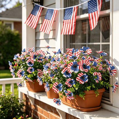 🔥4th of July Hot Sale 50% Off 🔥 Patriotic Red White Blue Artificial Flowers💐