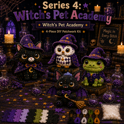 🔥 50% OFF TODAY | 🎃 Halloween Friends 4-Piece DIY Patchwork Kit Collection 🧵👻