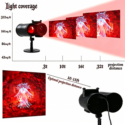 👻SAVE 50% TODAY🎥Turn Your Home Into a Haunted Halloween Wonderland | 10 Unique HD Projection Patterns, 32FT Ultra-Large Display
