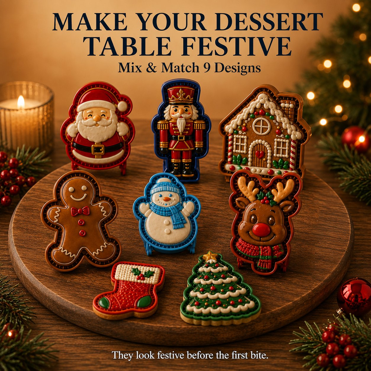 🔥 Last Day 49% OFF 🎄 9-Design Christmas Mini Pie Mold Collection 🥧✨