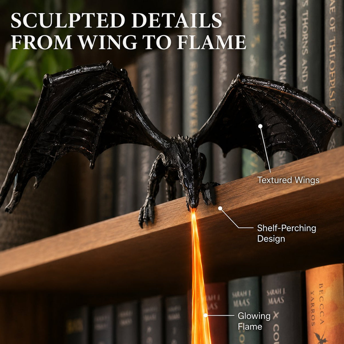 🔥Limit Time 50% OFF 🐉 Dragon Shelf Light for Fantasy Book Lovers 📚