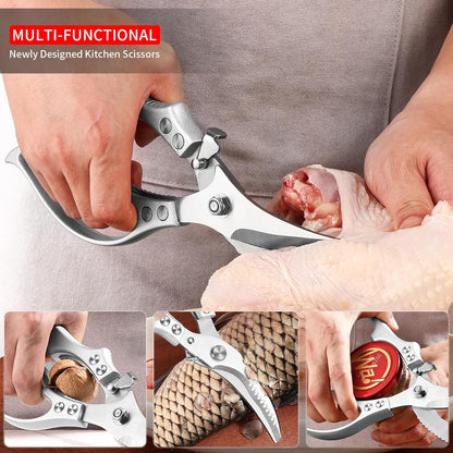 ✂️ LIMITED TIME 49% OFF! 🎁 Heavy-Duty Multifunction Kitchen Shears – 4-in-1 Tool with Fish Scaler, Bottle Opener & Safety Lock 🔪