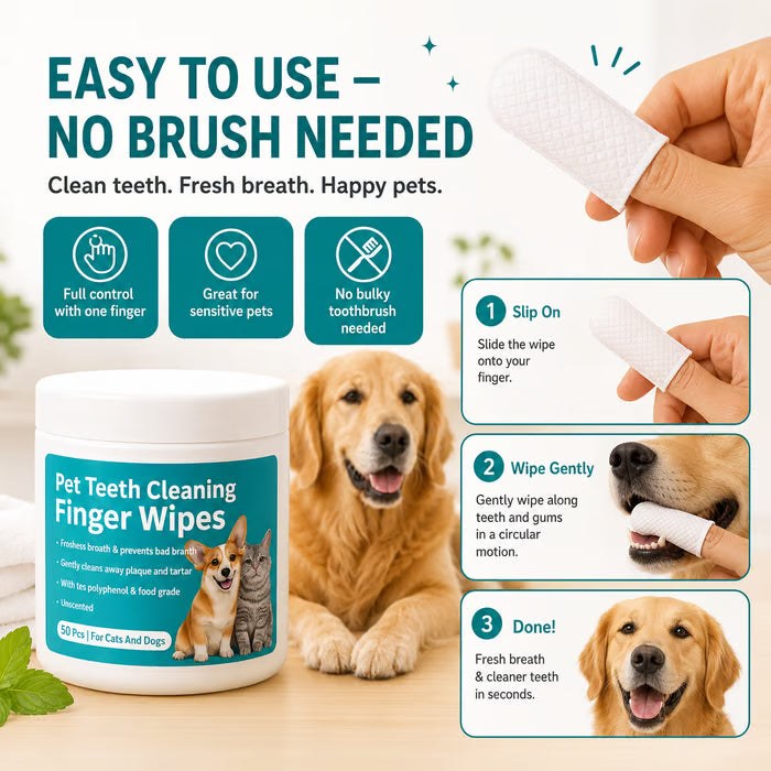 🐾  Pet Oral & Ear Hygiene Finger Wipes