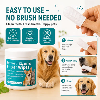 🐾  Pet Oral & Ear Hygiene Finger Wipes