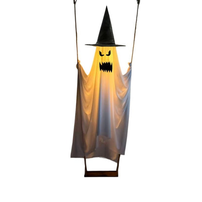 🎁50% OFF TODAY🎃👻Halloween Decorations OutdoorHanging Swing Ghost Halloween Decor with String Lights, Spooky Cute Ghosts Decorations for Front Porch Yard Tree