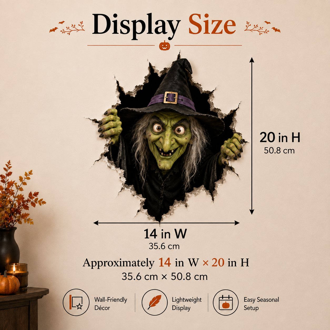 🎃 Halloween 3D Break-In Wall Decals – Realistic Spooky Wall & Window Stickers (Easy Peel & Stick)