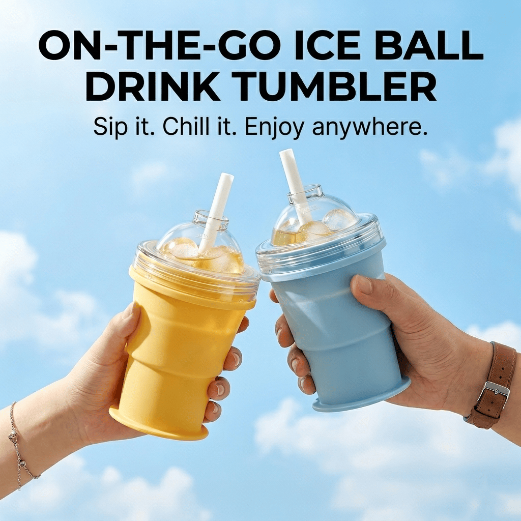 🧊55% OFF TODAY🥤 Foldable Ice Cup with Built-In Ice Ball Mold
