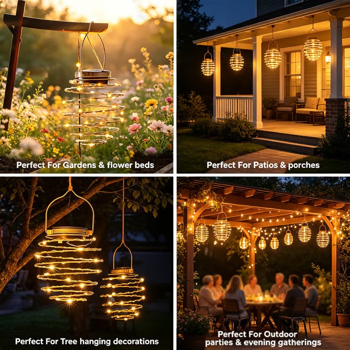 4-Pack Outdoor Solar Pendant Lights ✨🌙 Elegant Solar Hanging Lights for Gardens, Patios & Outdoor Spaces 🌿