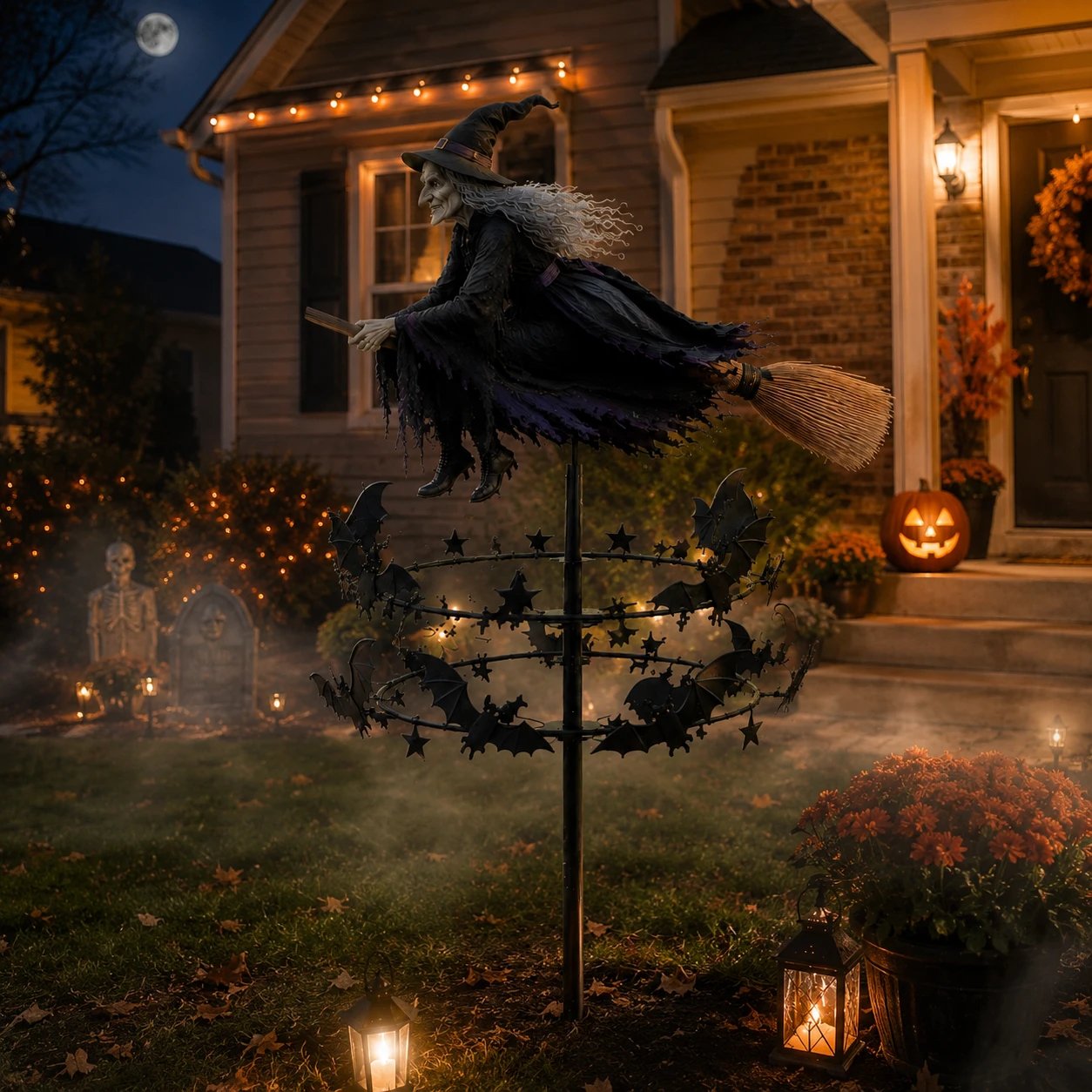 🔥50% OFF TODAY🎃Halloween Early Bird Special🧙‍♀️ The Enchanted Witch Garden Wind Spinner