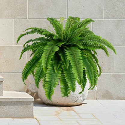🌿 UV Resistant Lifelike Artificial Boston Fern – Realistic Outdoor & Indoor Greenery Decor