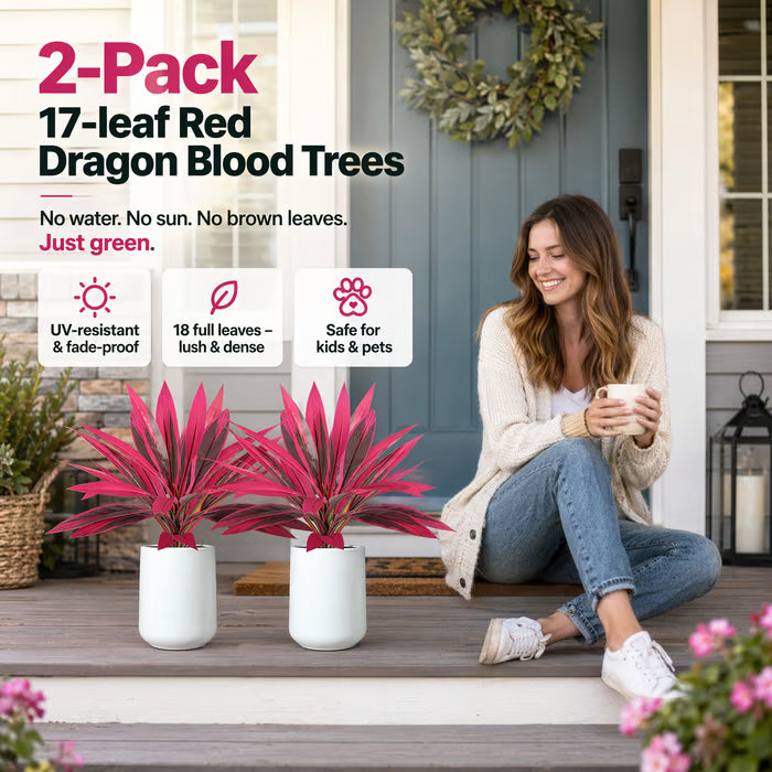 🌷🌿2-Pack 21.6" Artificial Cordyline Plants | UV Resistant, Pet Safe No-Maintenance Indoor Outdoor🌷