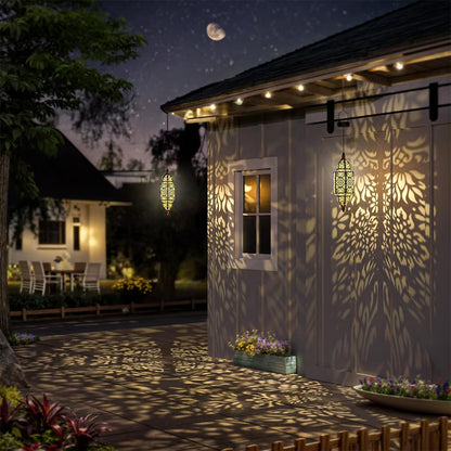 🌙 Solar Outdoor Decorative Lantern Lights Moroccan-Style Metal Hanging Garden Lights | Waterproof Solar Patio & Pathway Decor 🌿✨