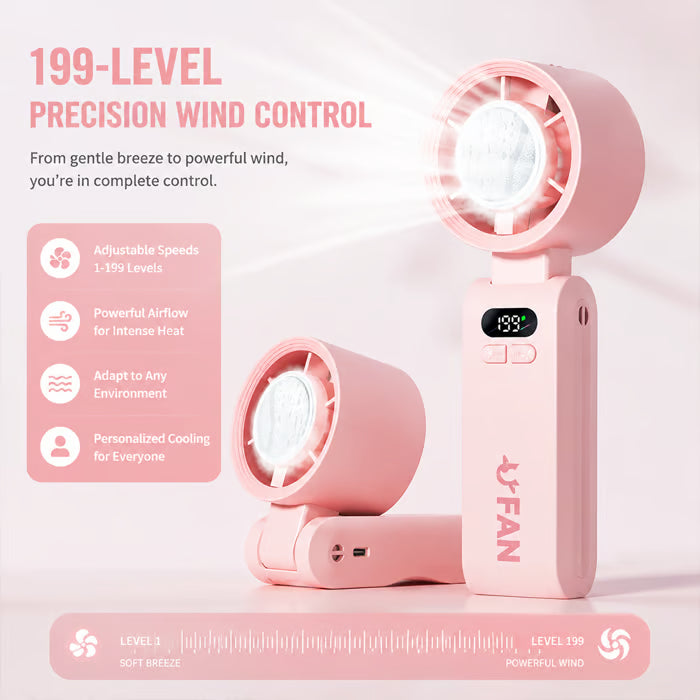 ❄️ Turbo Ice-Cooling Handheld Fan  Powerful Airflow Meets Instant Cooling Relief