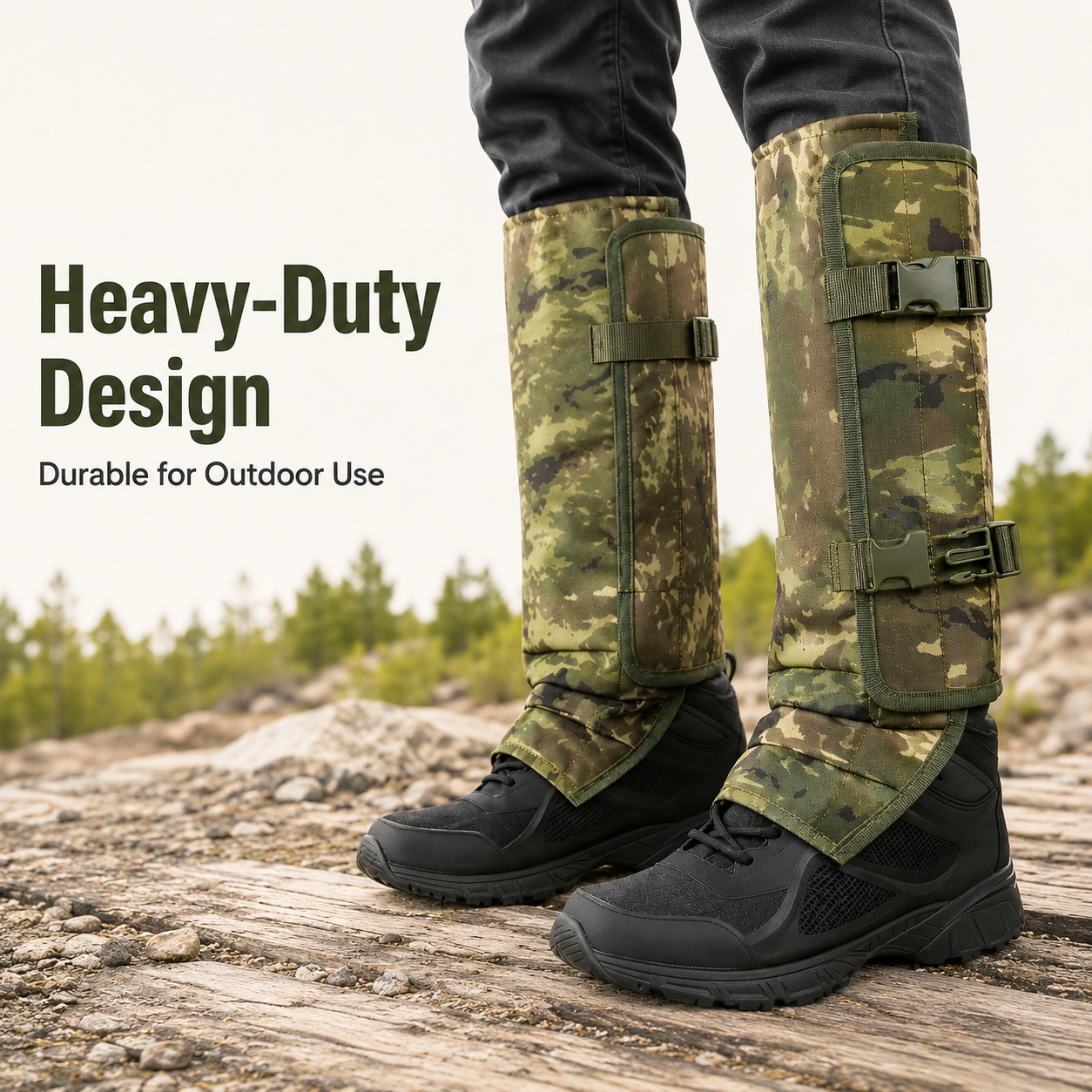 Unisex Adjustable Outdoor Snake-Resistant Leg Gaiters, Abrasion-Resistant Durable Fabric Protective Gear for Hunting, Hiking