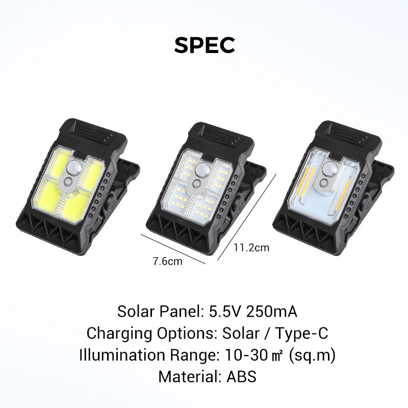 💡55% OFF TODAY🌞 Smart Solar Clip Light🔦Motion Sensor • Waterproof • Portable