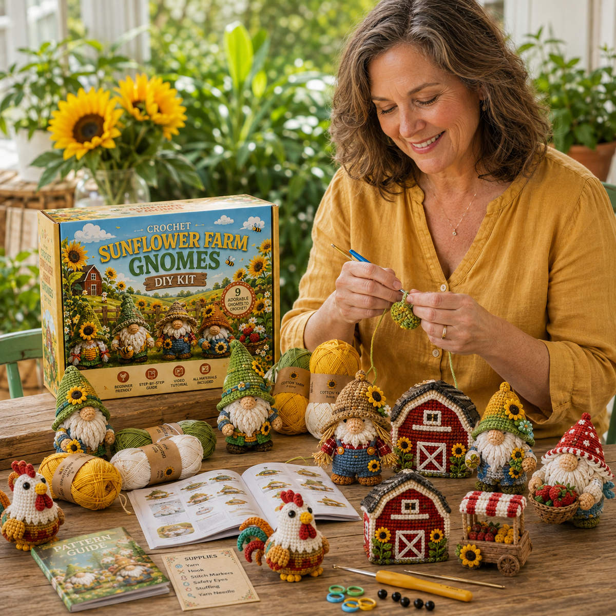 🧶 Whimsical Gnome Adventures — 9-Piece Fantasy Crochet DIY Kit