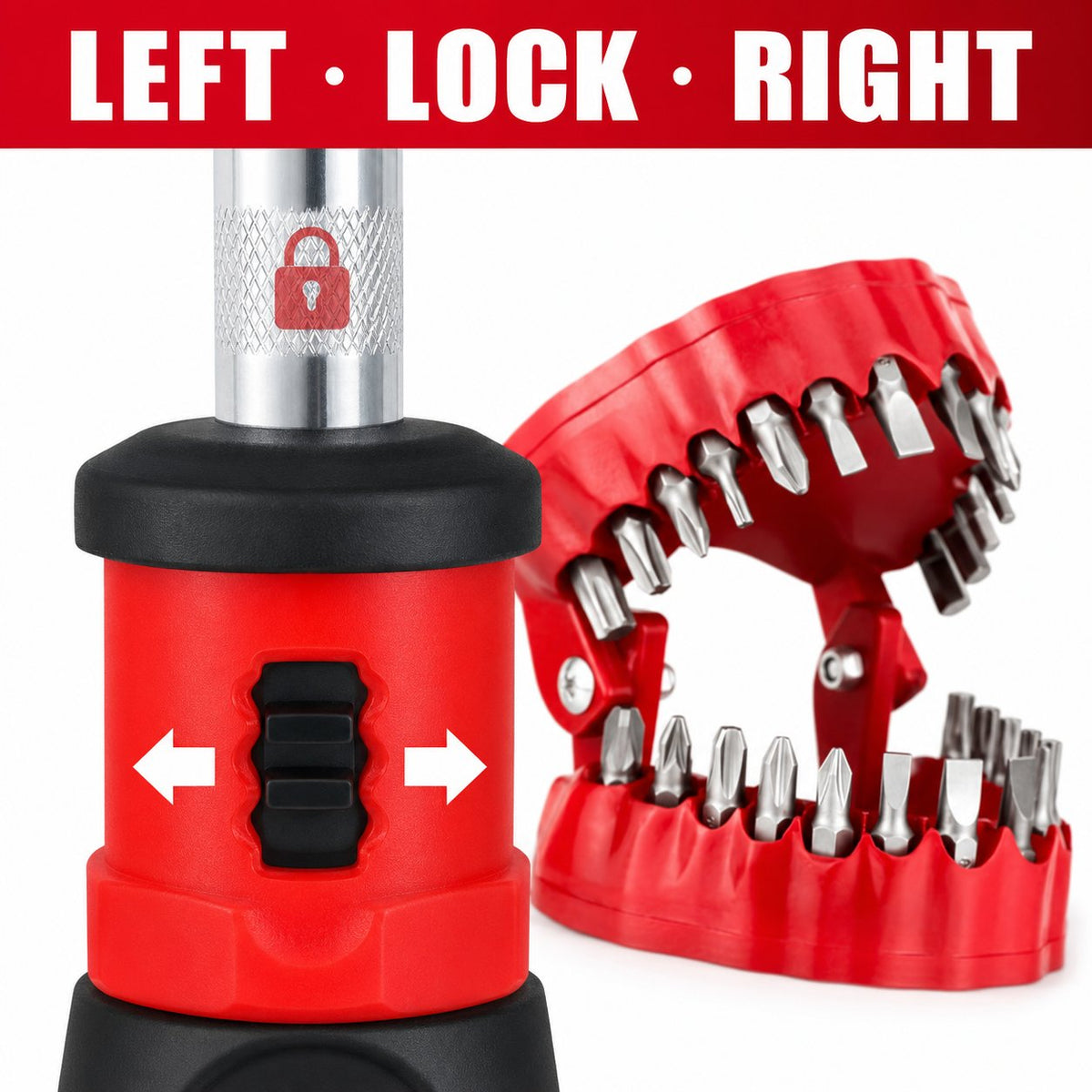🛠️Tooth-Shaped Bit Holder – 28-Piece DIY Screwdriver Bit Set
