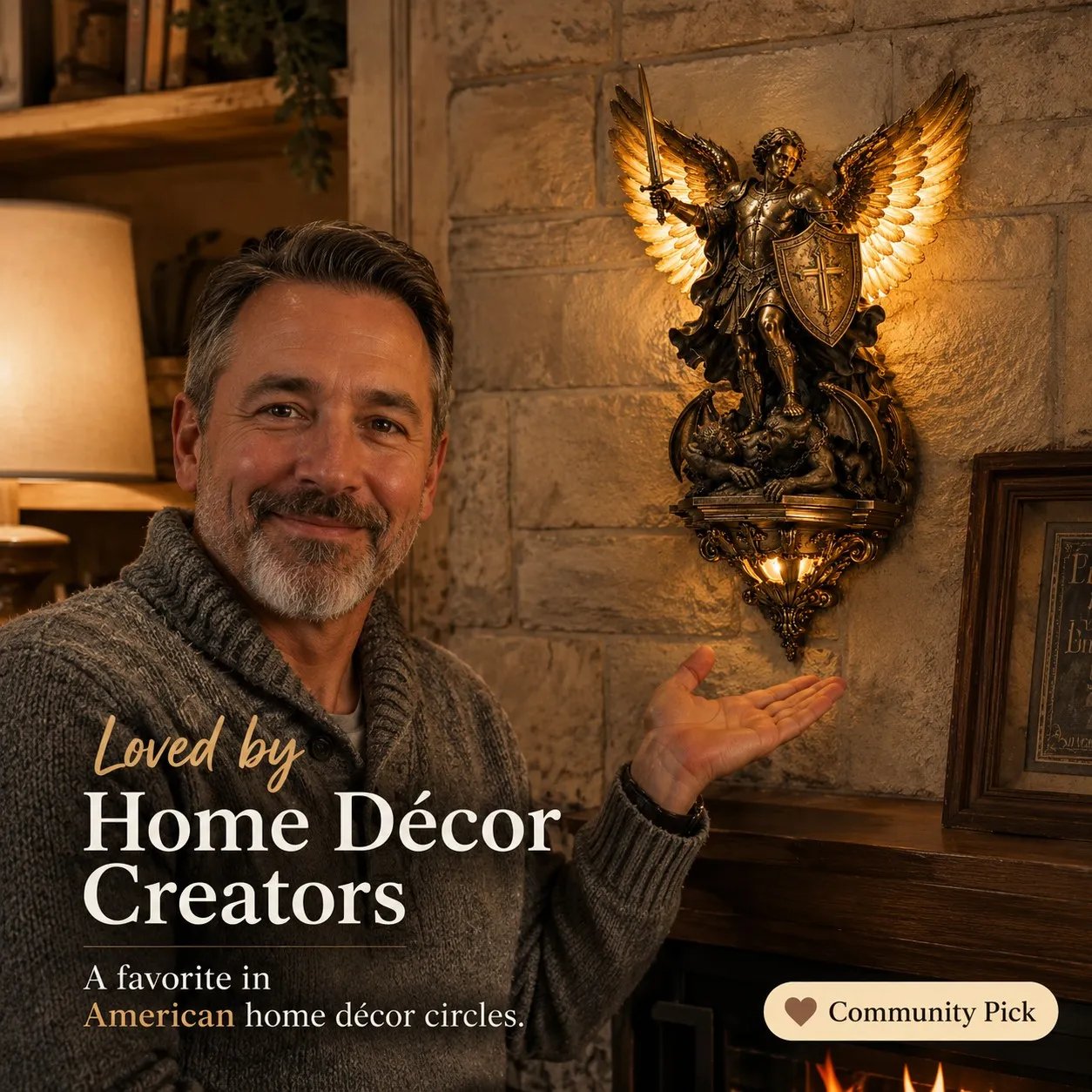 🎁50% OFF TODAY🕊️St. Michael Guardian Angel Wall Light✨