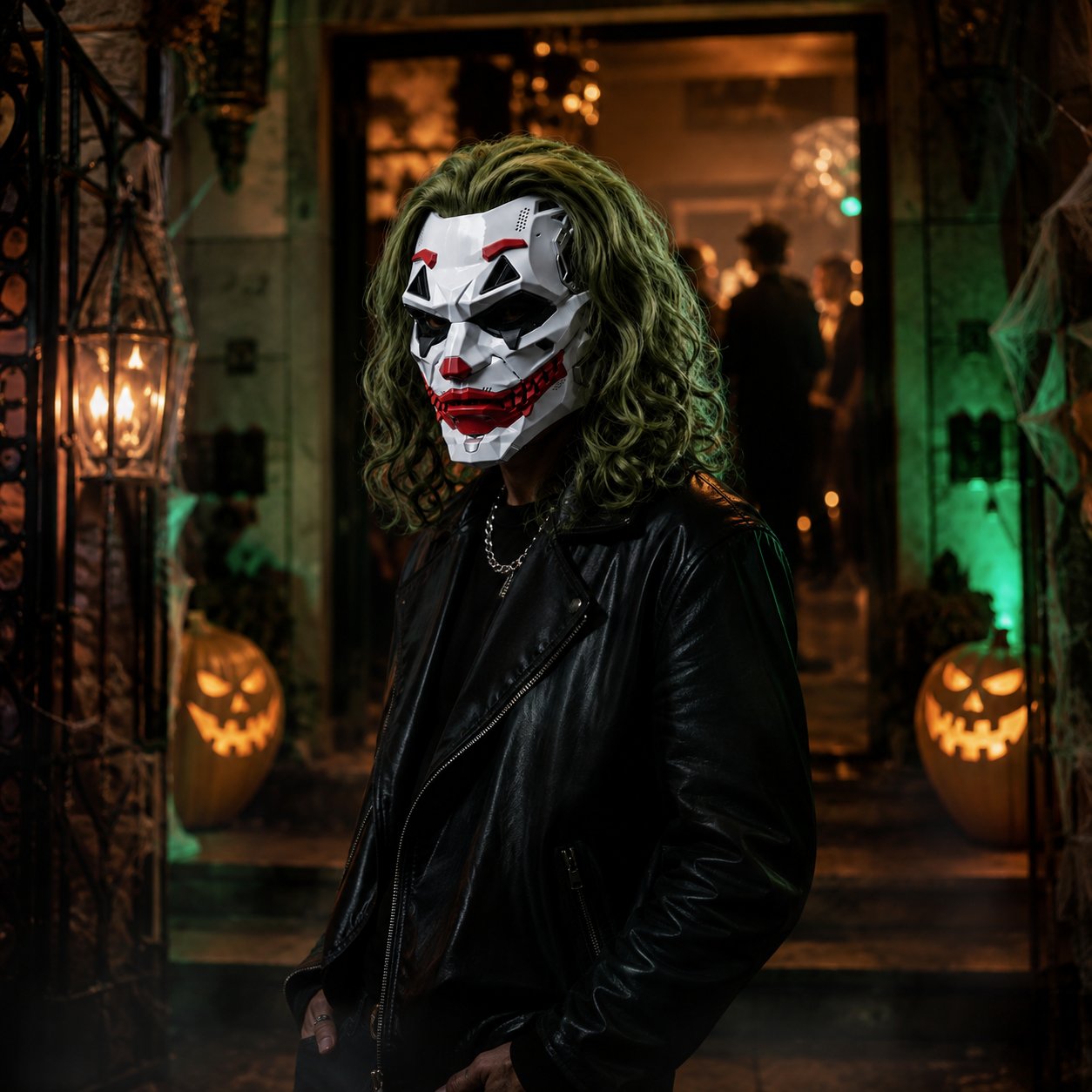 🤡Cyberpunk Clown Mask with Cosplay Clown Costume Party Props Halloween🤡