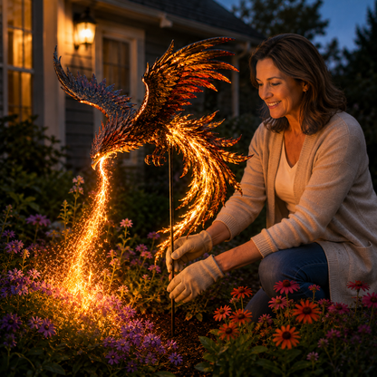 🐦‍🔥 Solar Powered Phoenix Fire Garden Light
