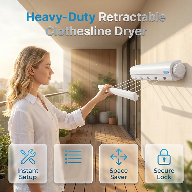 Retractable Multi-Line Clothesline Dryer