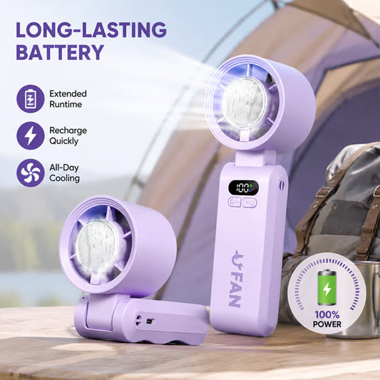 ❄️ Turbo Ice-Cooling Handheld Fan  Powerful Airflow Meets Instant Cooling Relief