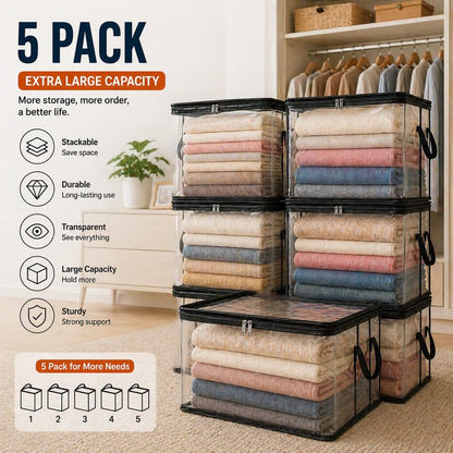 🔥 HOT SALE 50% OFF🔥🧺Large Clear Storage Box✨ Keep Your Home Organized