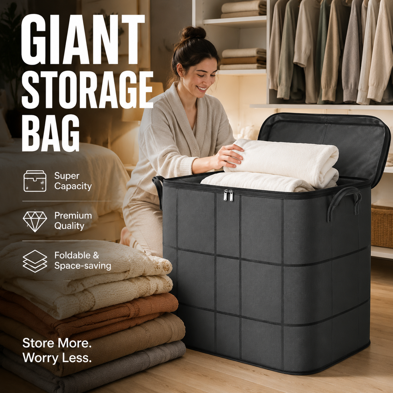 💥50% OFF Factory Clearance –📦Foldable Storage Tote – Waterproof, Dustproof, Big & Portable 🌟
