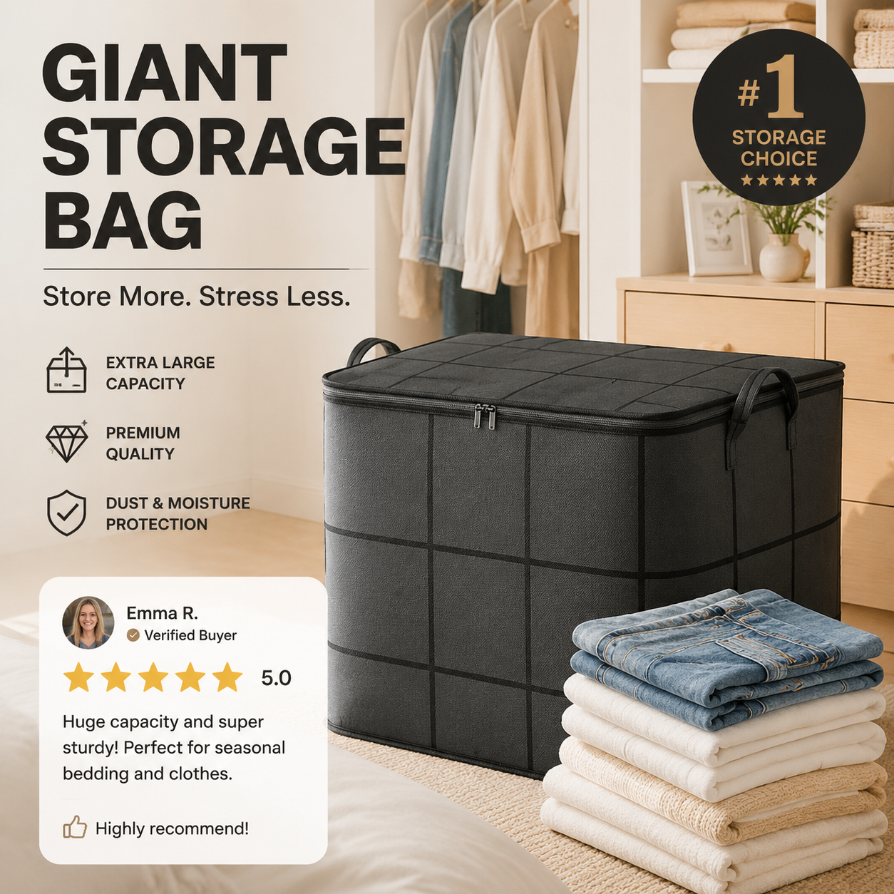 💥50% OFF Factory Clearance –📦Foldable Storage Tote – Waterproof, Dustproof, Big & Portable 🌟