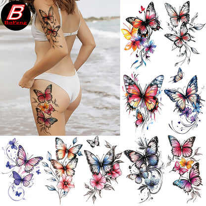 🔥HOT SALE 55% OFF🆒72 Sheets Large Black Temporary Tattoo Stickers - Tribal Wolves, Tigers, Lions, Snakes, Skulls