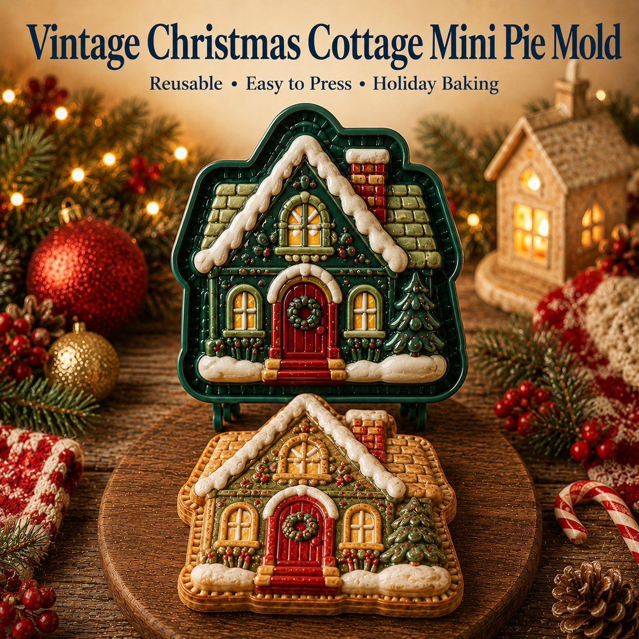 🔥 Last Day 49% OFF 🎄 9-Design Christmas Mini Pie Mold Collection 🥧✨