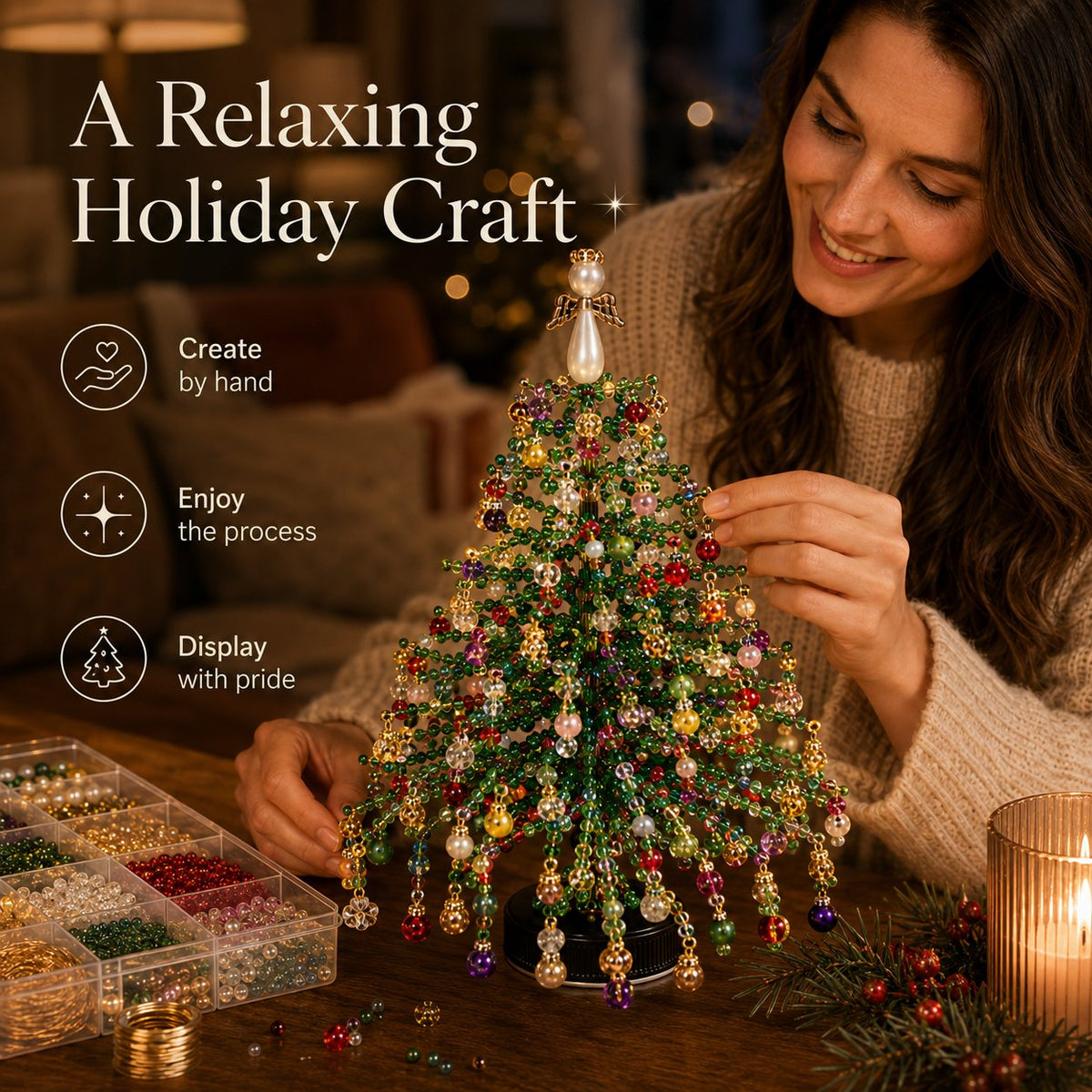 🎄✨ DIY Beaded Kit – 🎅Create Your Own Sparkling Holiday Decoration