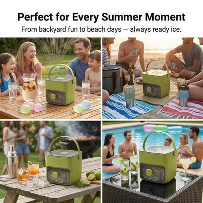 2-in-1 Large Capacity Ice Maker & Storage Bin Set