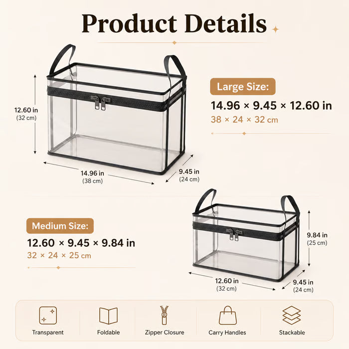 📚 Foldable Transparent Storage Box 🔥 Limited-Time Deal: Buy 1 , Get 1 Small FREE (worth $19.99) — Ends Soon!