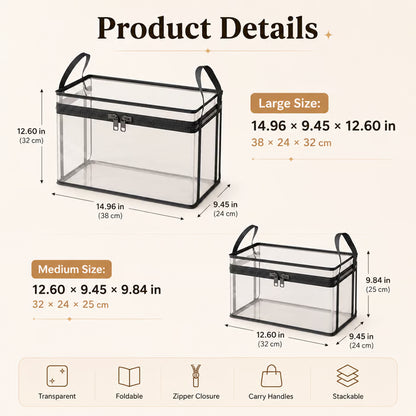 📚 Foldable Transparent Storage Box 🔥 Limited-Time Deal: Buy 1 , Get 1 Small FREE (worth $19.99) — Ends Soon!