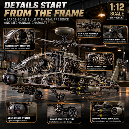 🚁Apache Attack Helicopter Model Kit – Build Your Own Military Aviation Legend