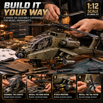 🚁Apache Attack Helicopter Model Kit – Build Your Own Military Aviation Legend
