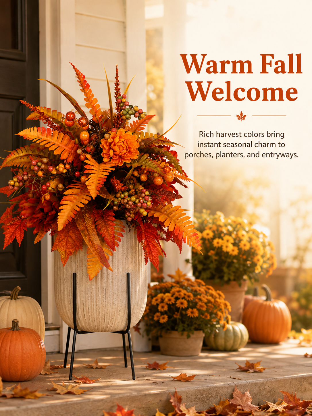 🍂Autumn Harvest Floral Garden Stake Arrangement
