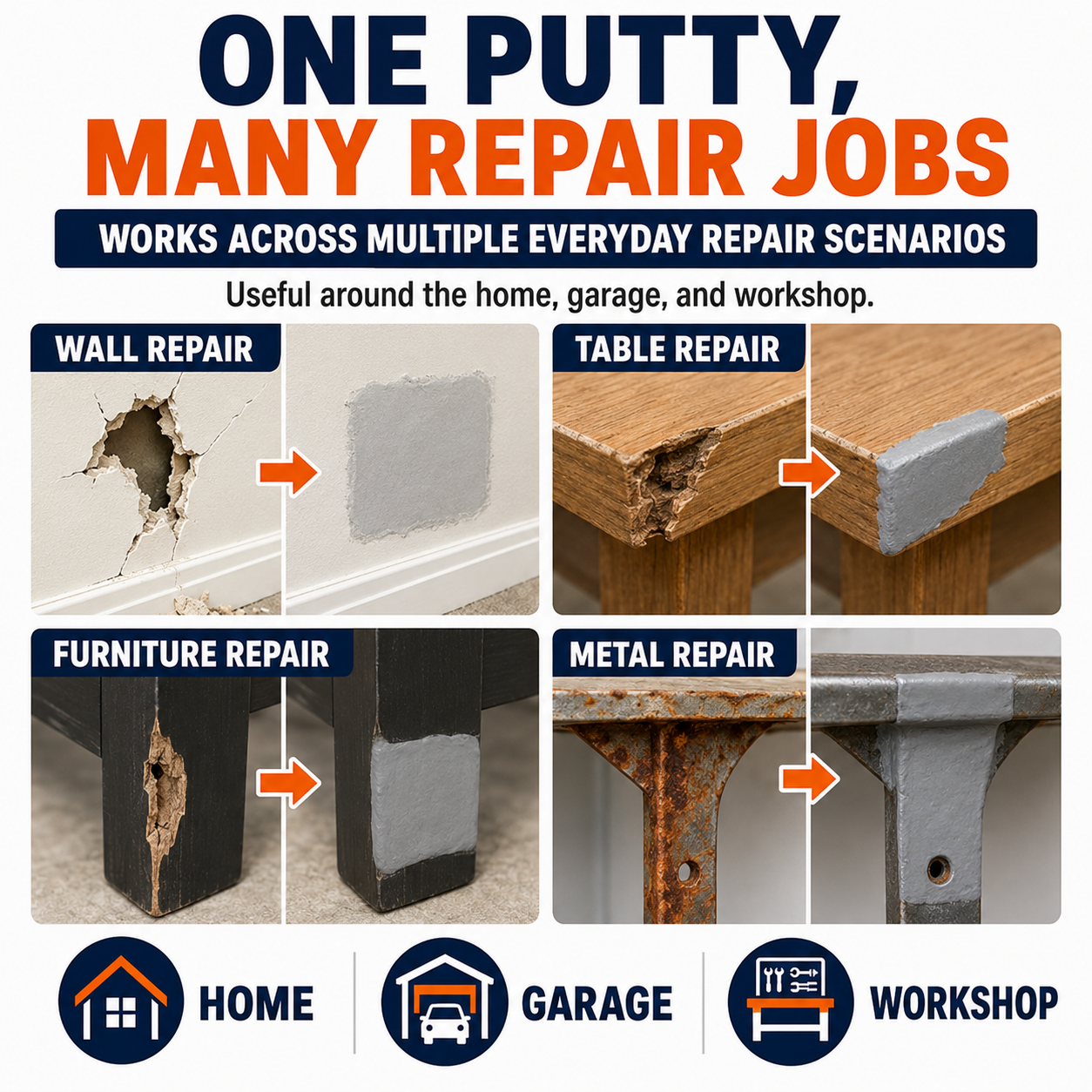 🛠️ High-Strength Repair Putty – Metal Wood PVC & Ceramic