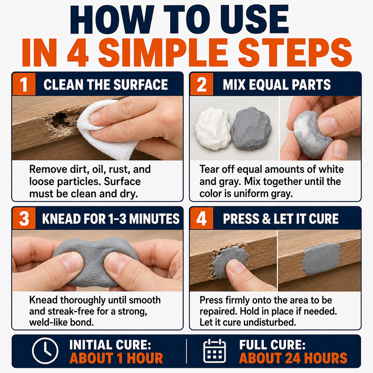 🛠️ High-Strength Repair Putty – Metal Wood PVC & Ceramic