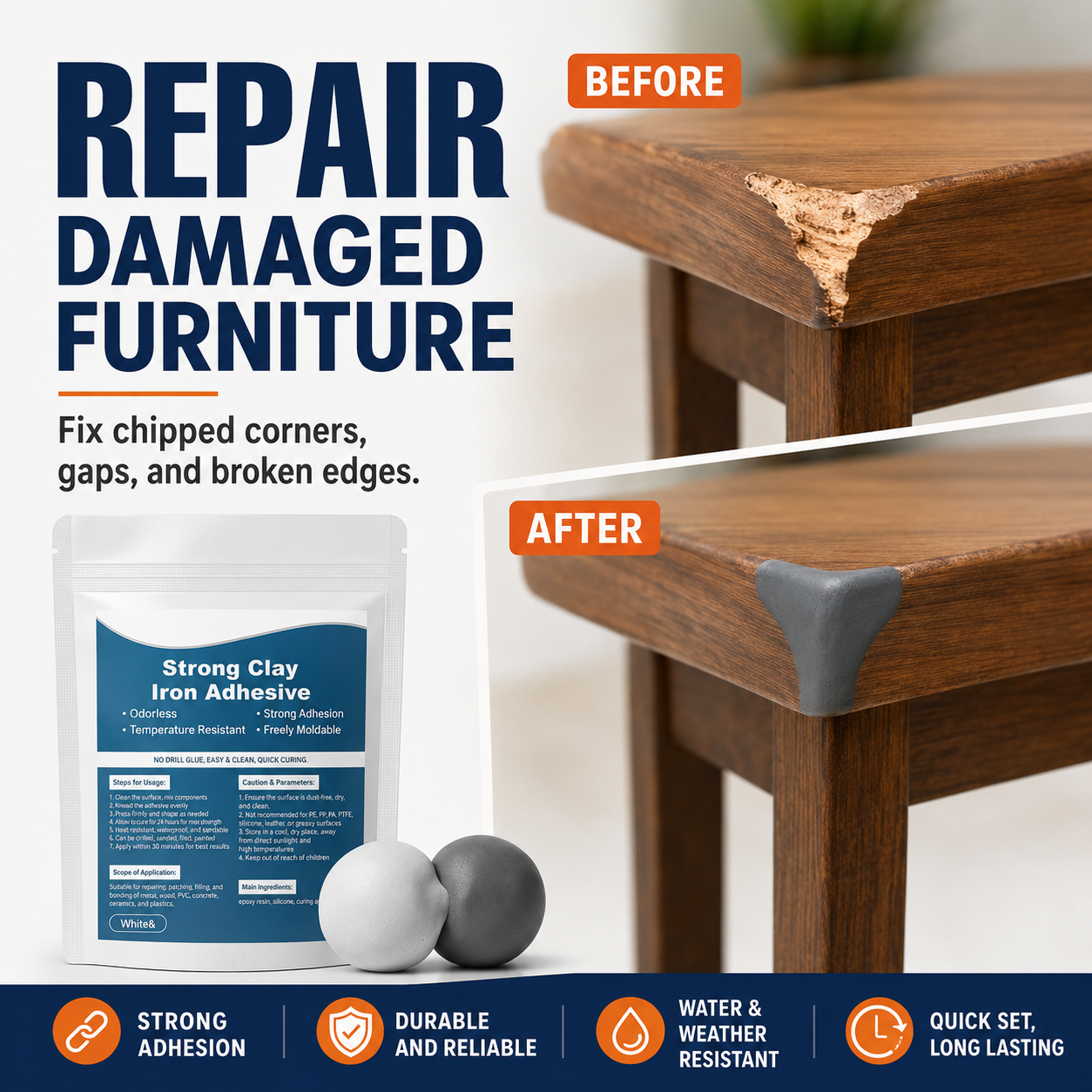 🛠️ High-Strength Repair Putty – Metal Wood PVC & Ceramic