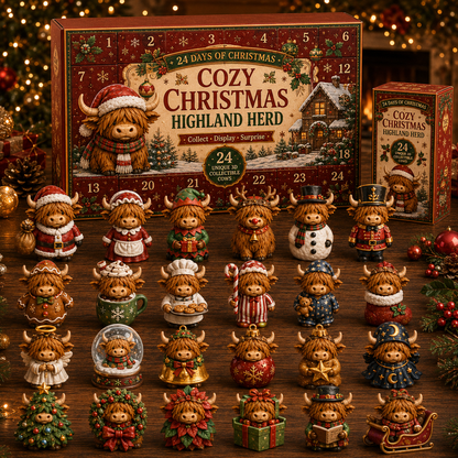 🎄🐮24-Day Christmas Cow Countdown Calendar – 24 Collectible Holiday Figurines