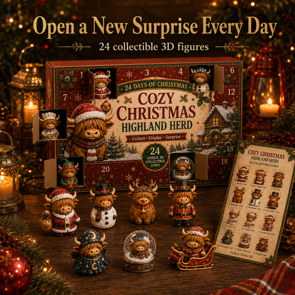 🎄🐮24-Day Christmas Cow Countdown Calendar – 24 Collectible Holiday Figurines