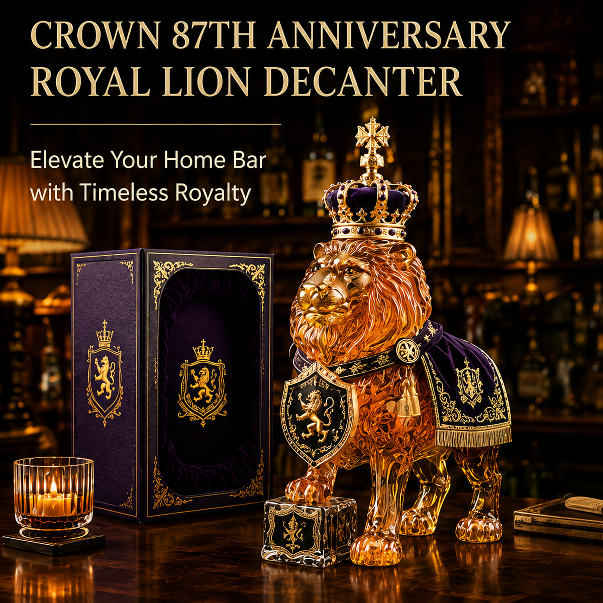HOT SALE👑87th Anniversary Royal Lion Whiskey Bottle