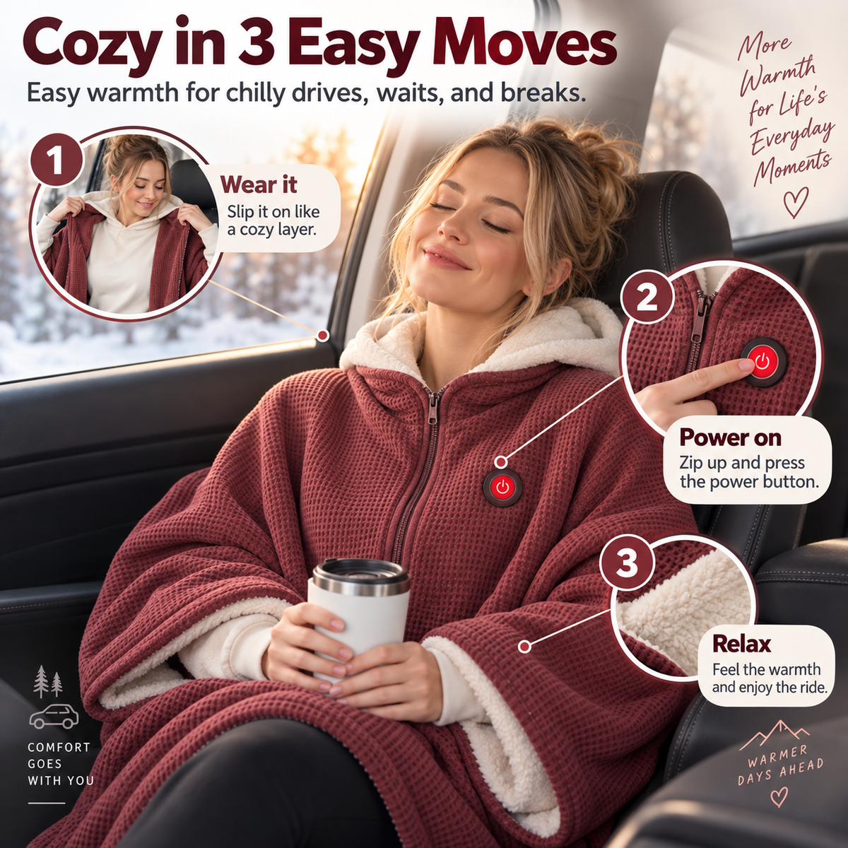 🔥Wearable Heated Blanket – Cozy Hands-Free Warmth