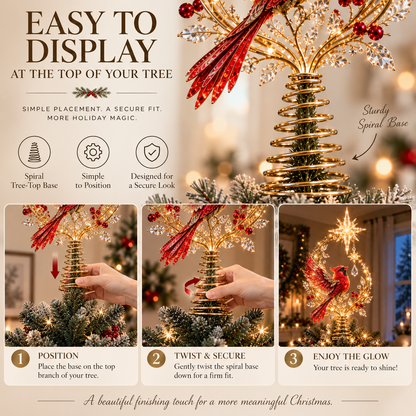 ❤️Cardinal Heaven’s Light Tree Topper🐦🎄