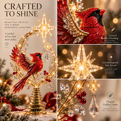 ❤️Cardinal Heaven’s Light Tree Topper🐦🎄